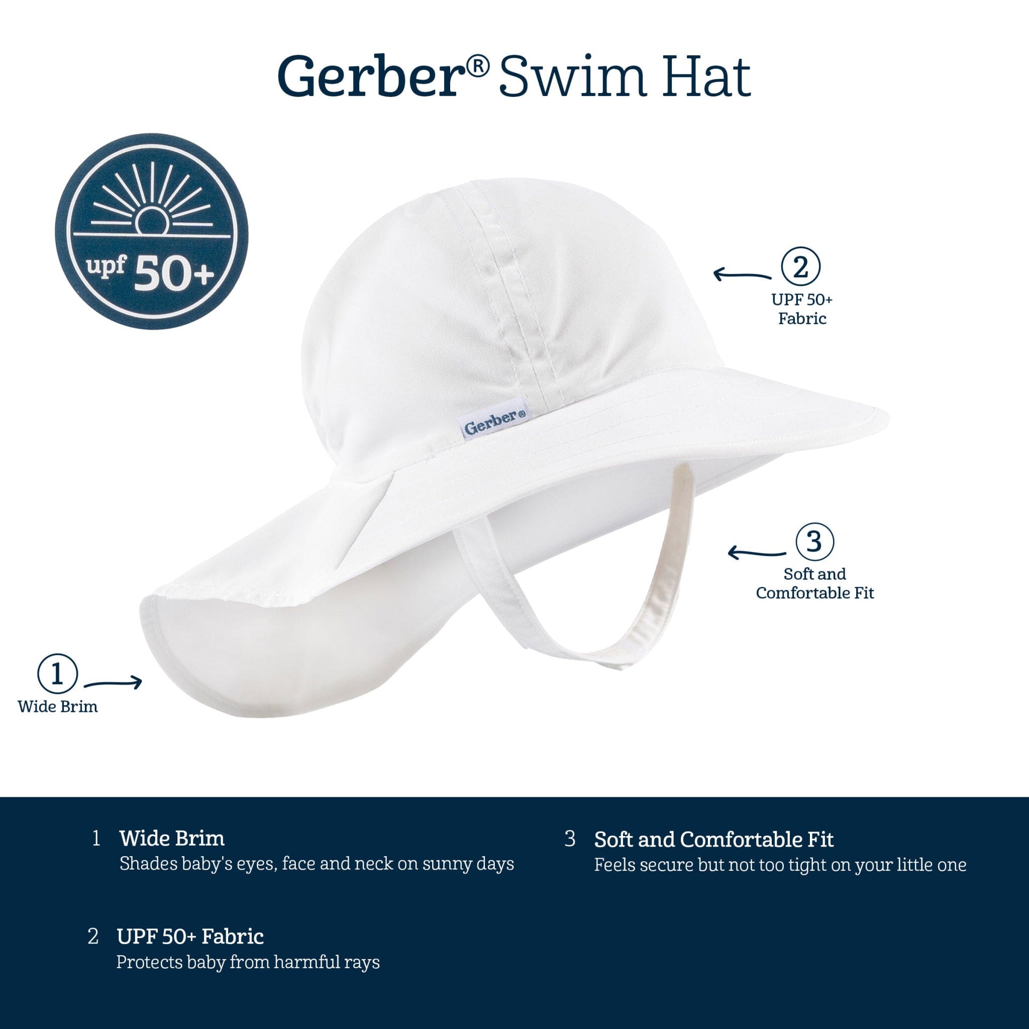 Baby Neutral White Swim Hat
