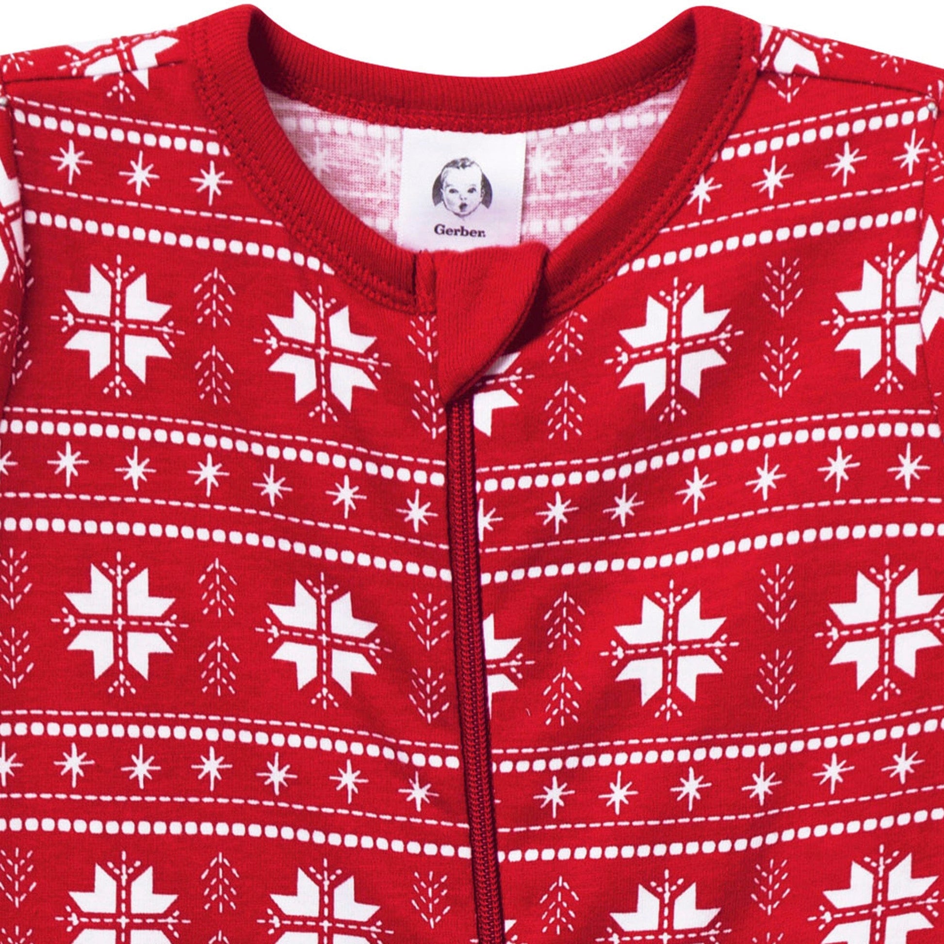 Baby Neutral Red Fair Isle Sleep 'N Play sleepwear Gerber® 