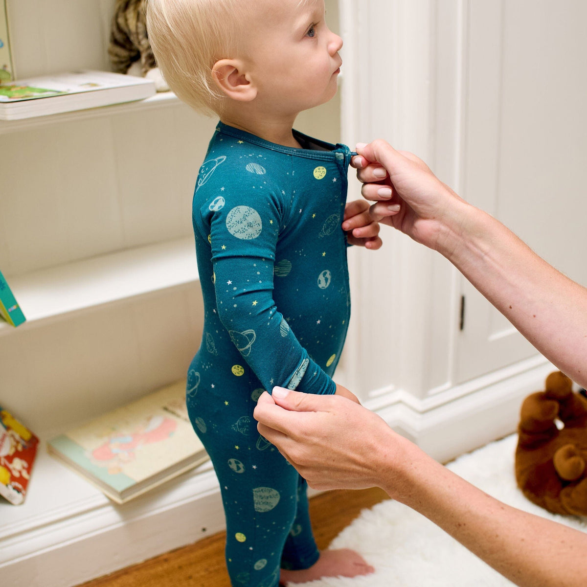 Baby & Toddler Boys Blue Space Snug Fit Footless Pajamas sleepwear Gerber® 