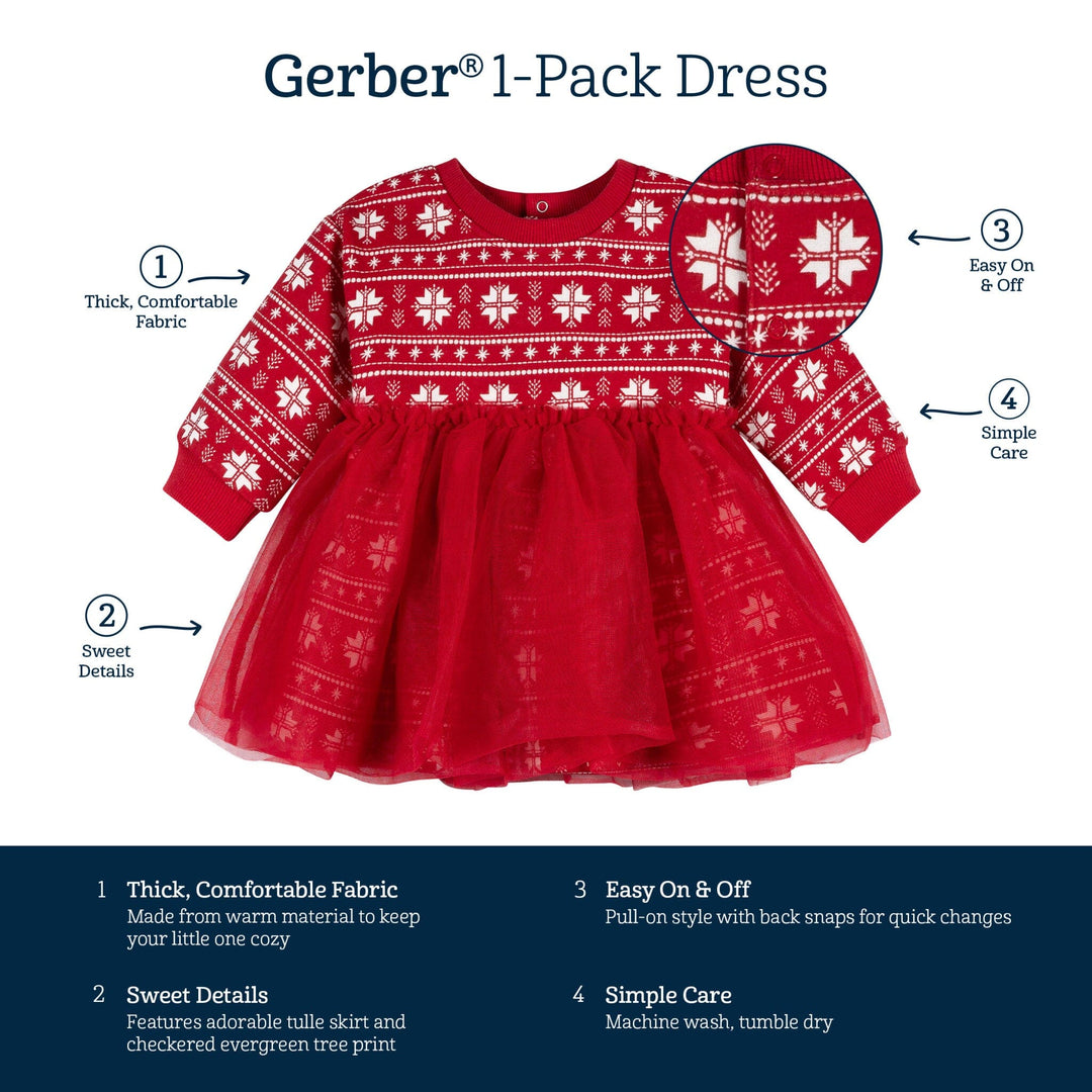 Baby Girls Red Snowflakes Tulle Dress dresses Gerber® 