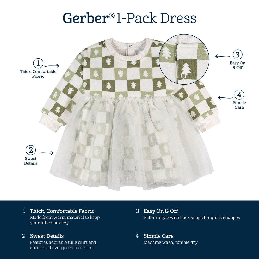 Baby Girls Green Trees Tulle Dress dresses Gerber® 
