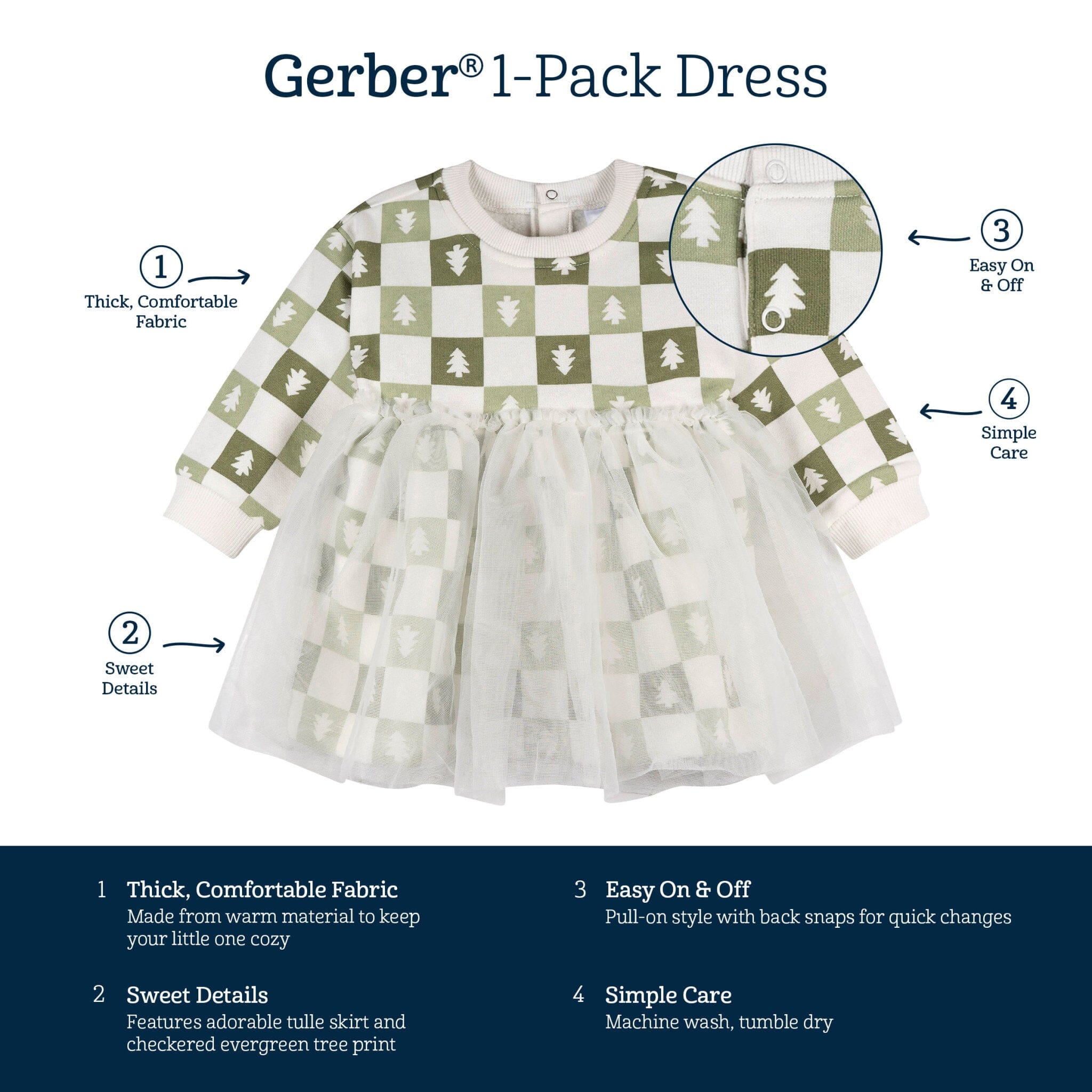 Baby Girls Green Trees Tulle Dress dresses Gerber® 