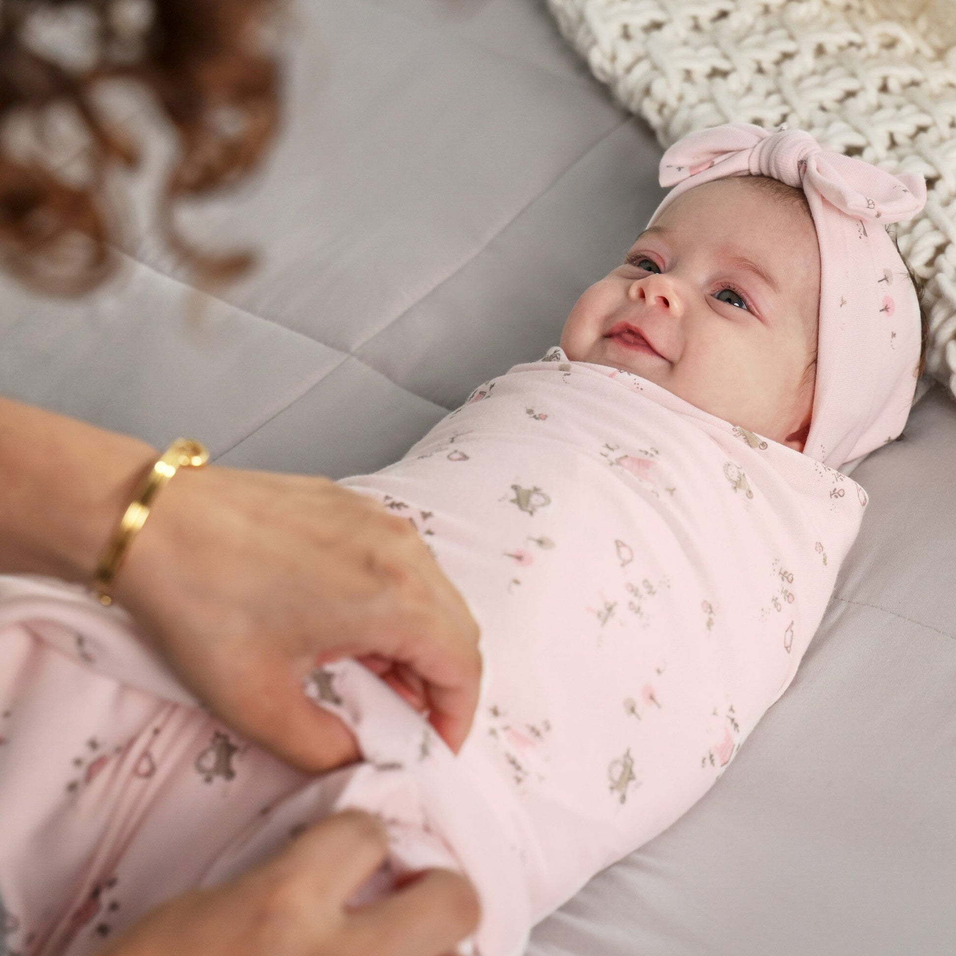 3-Piece Girls Garden Footless Pajamas, Swaddle, and Headband Bundle Bundle Gerber Childrenswear 