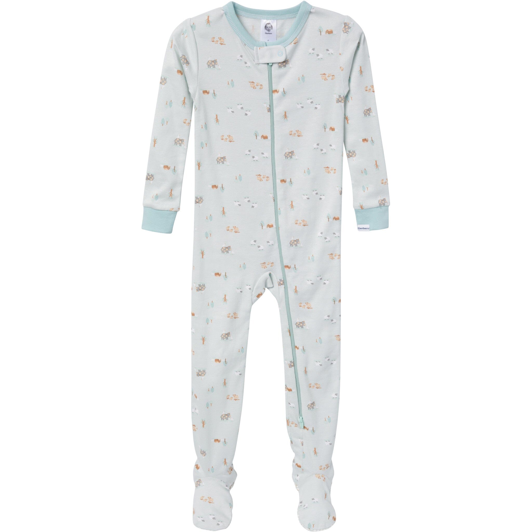 4-Pack Baby & Toddler Neutral Farm Snug Fit Footed Pajamas sleepwear Gerber® 