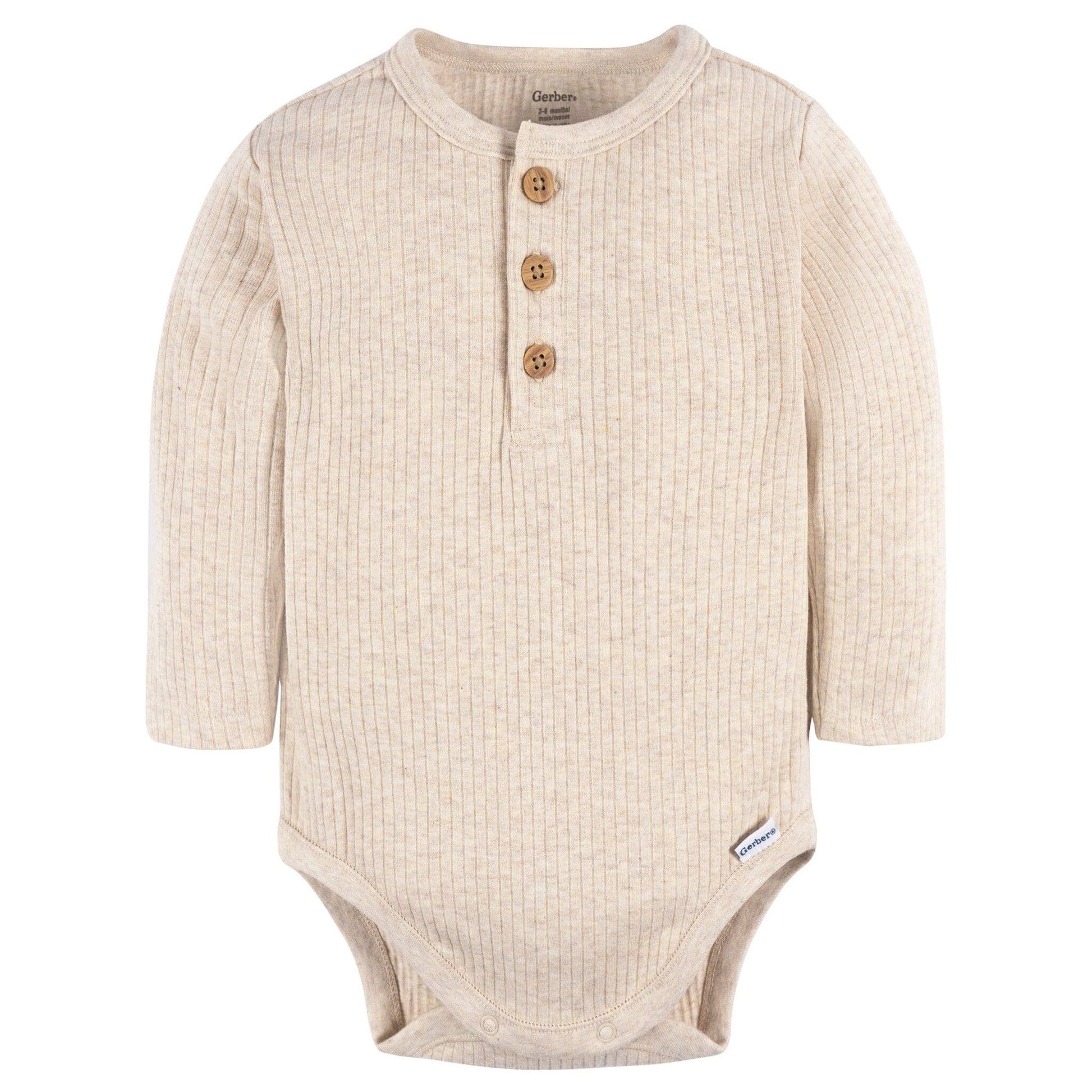 2-Pack Baby Boys Rust & Oatmeal Henley Onesies® Bodysuits onesies Gerber® 