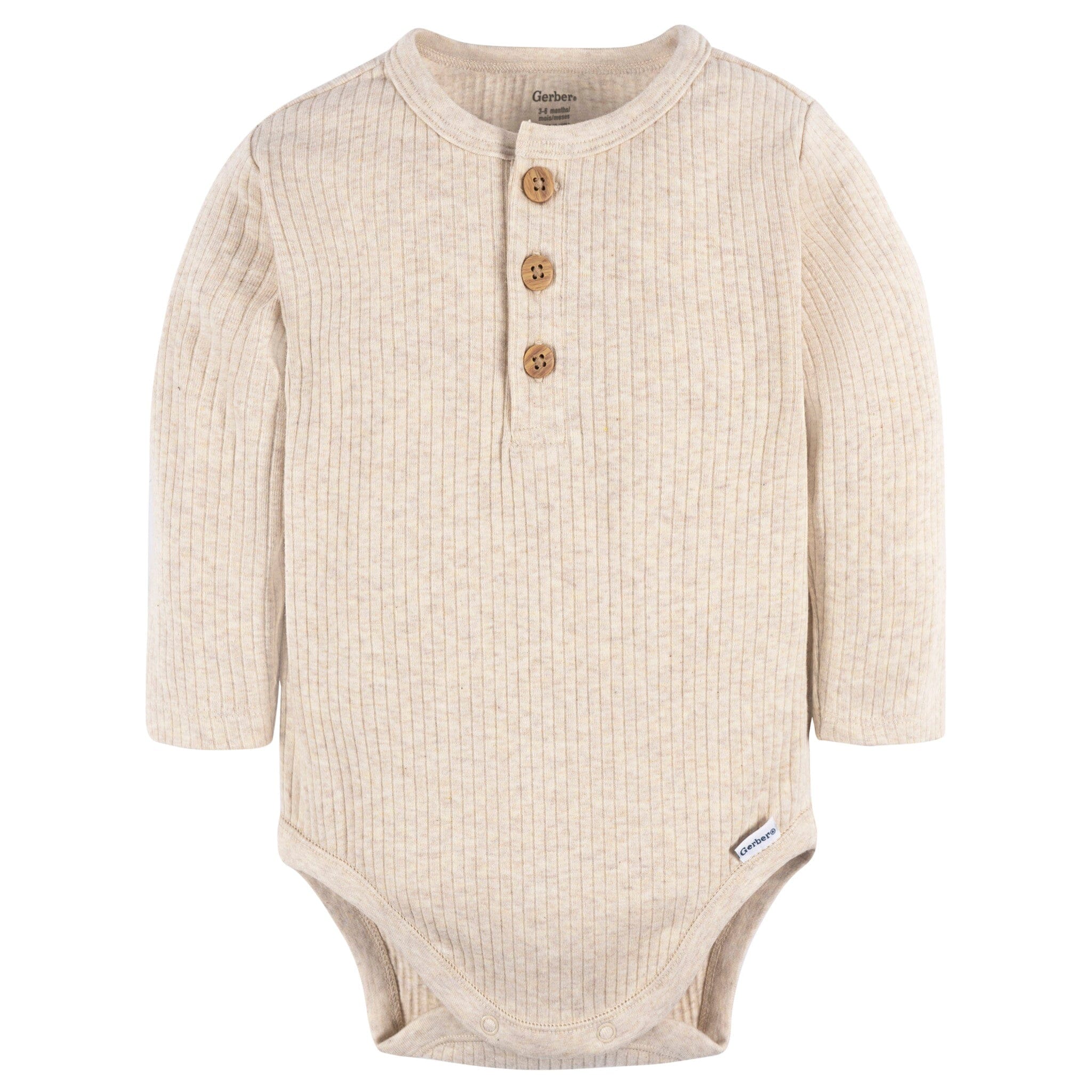 2-Pack Baby Boys Rust & Oatmeal Henley Onesies® Bodysuits onesies Gerber® 