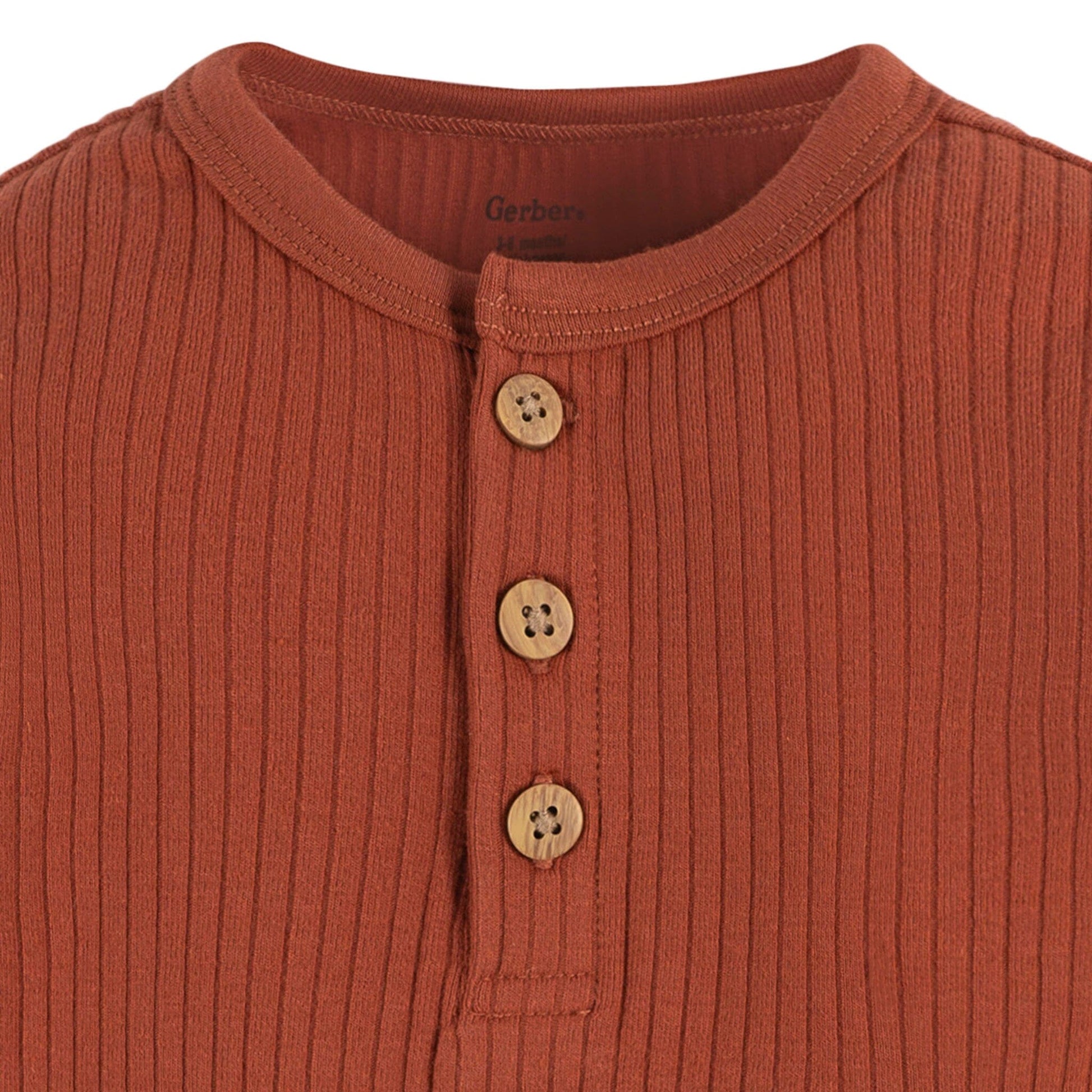 2-Pack Baby Boys Rust & Oatmeal Henley Onesies® Bodysuits onesies Gerber® 