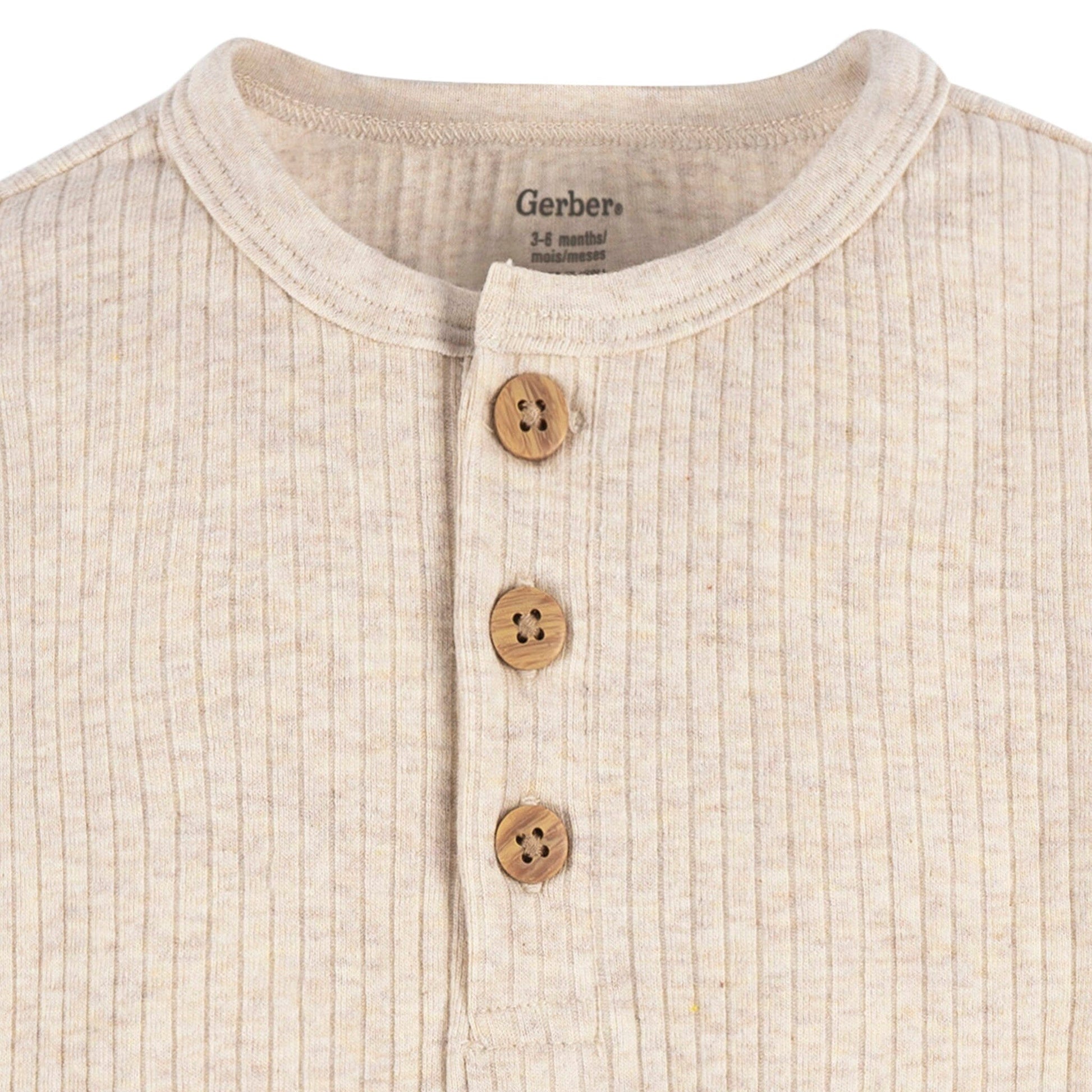 2-Pack Baby Boys Rust & Oatmeal Henley Onesies® Bodysuits onesies Gerber® 