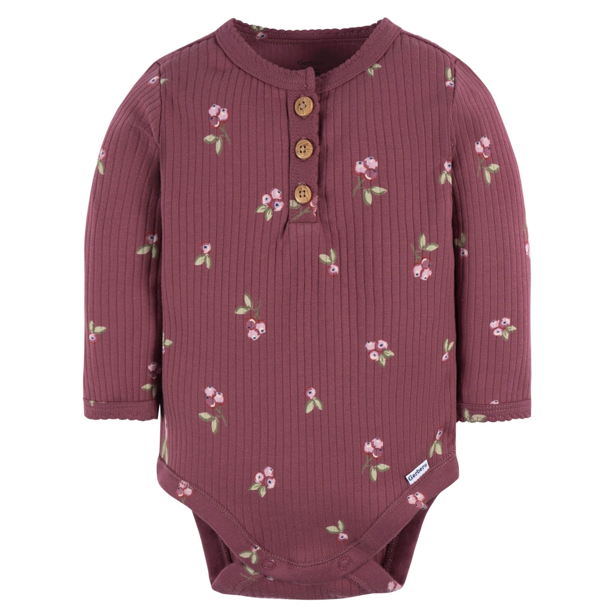 2-Pack Baby Girls Berries Henley Onesies® Bodysuits onesies Gerber® 