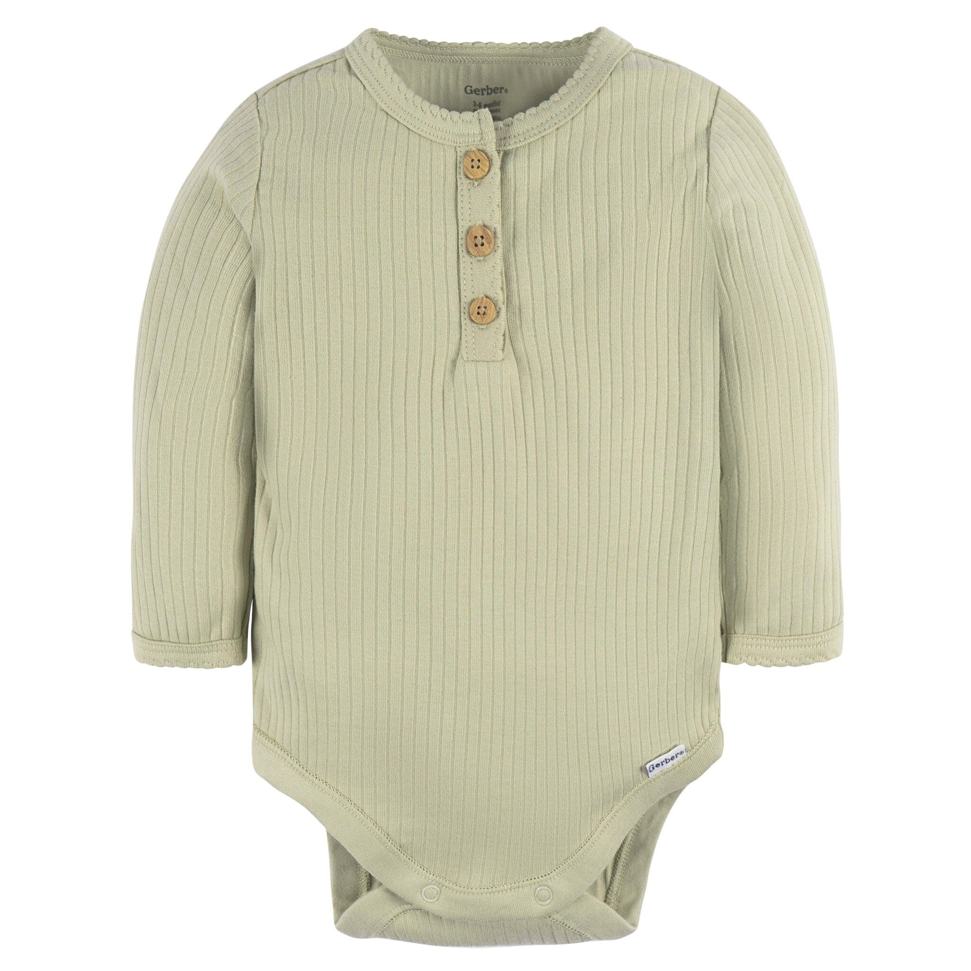 2-Pack Baby Girls Floral Henley Onesies® Bodysuits onesies Gerber® 