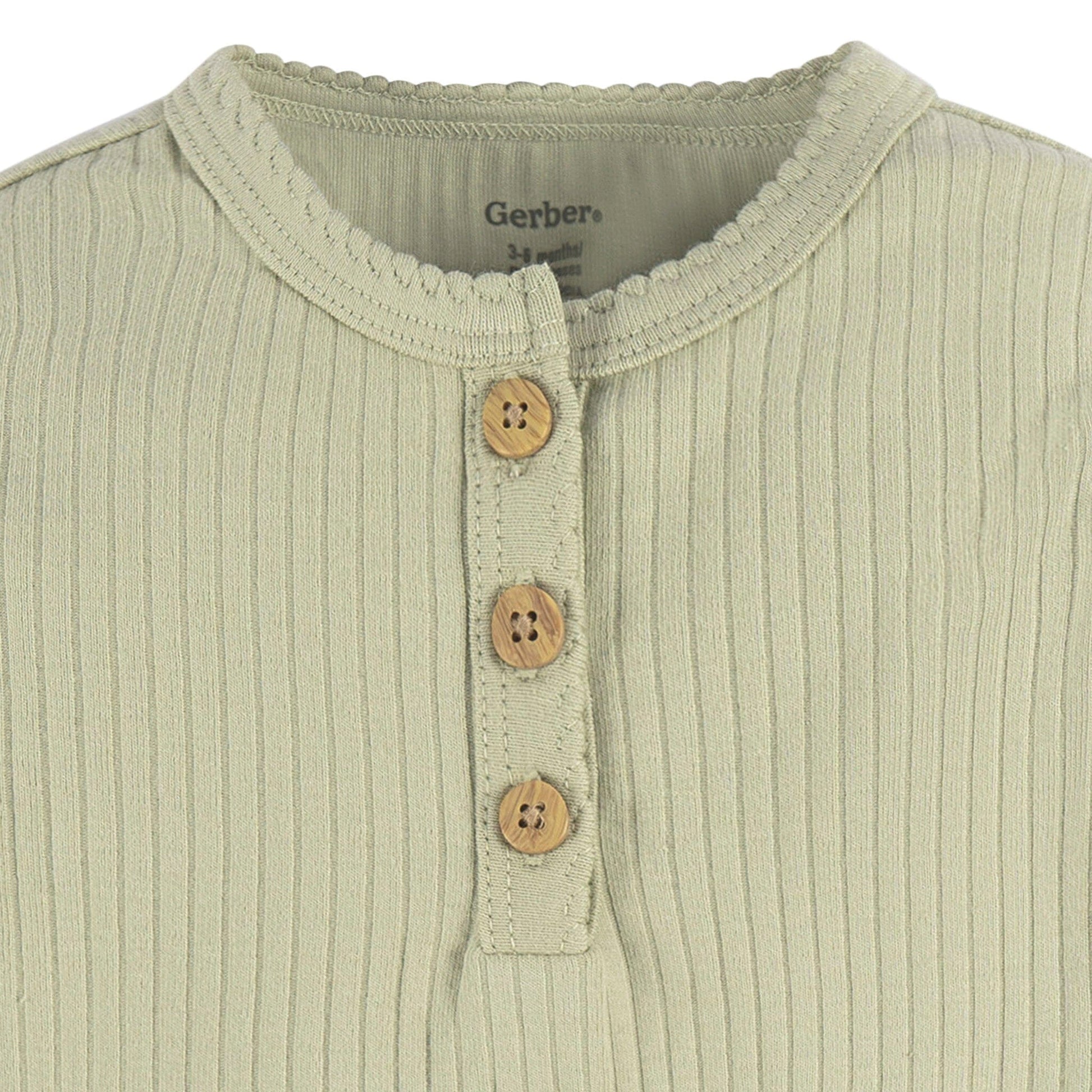 2-Pack Baby Girls Floral Henley Onesies® Bodysuits onesies Gerber® 