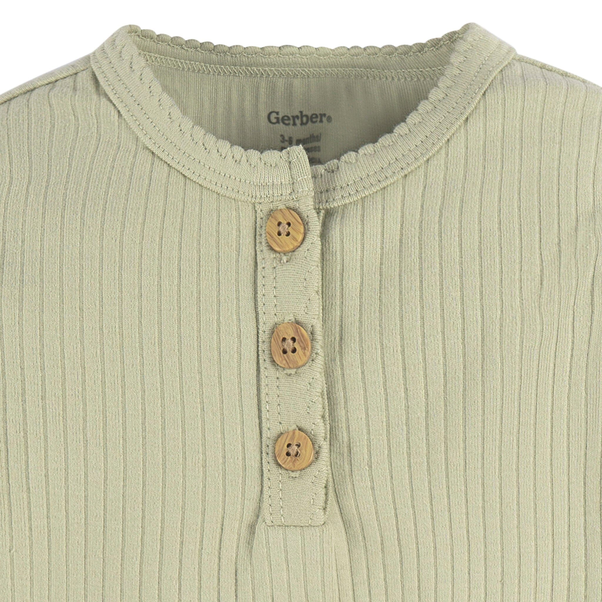 2-Pack Baby Girls Floral Henley Onesies® Bodysuits onesies Gerber® 