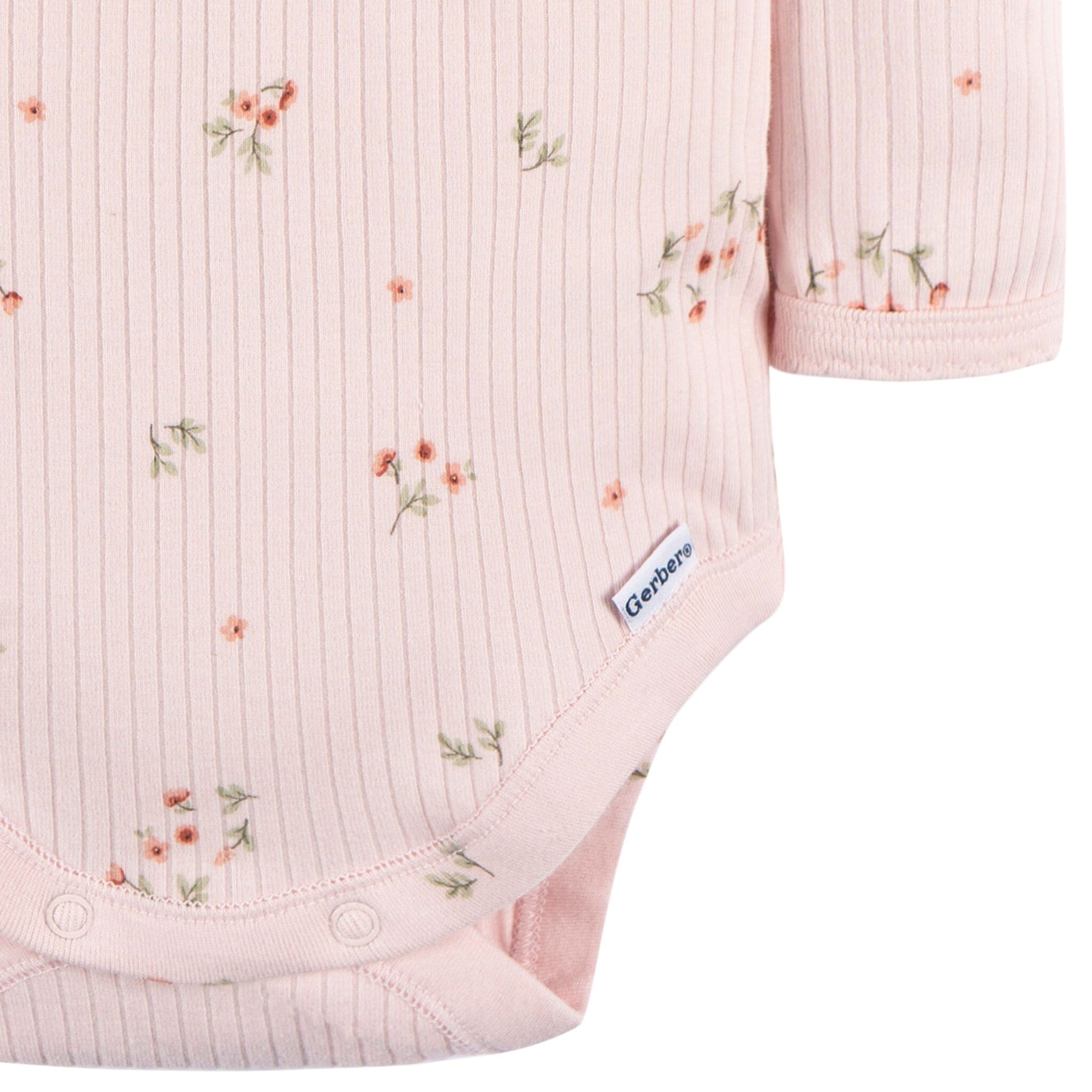 2-Pack Baby Girls Floral Henley Onesies® Bodysuits onesies Gerber® 