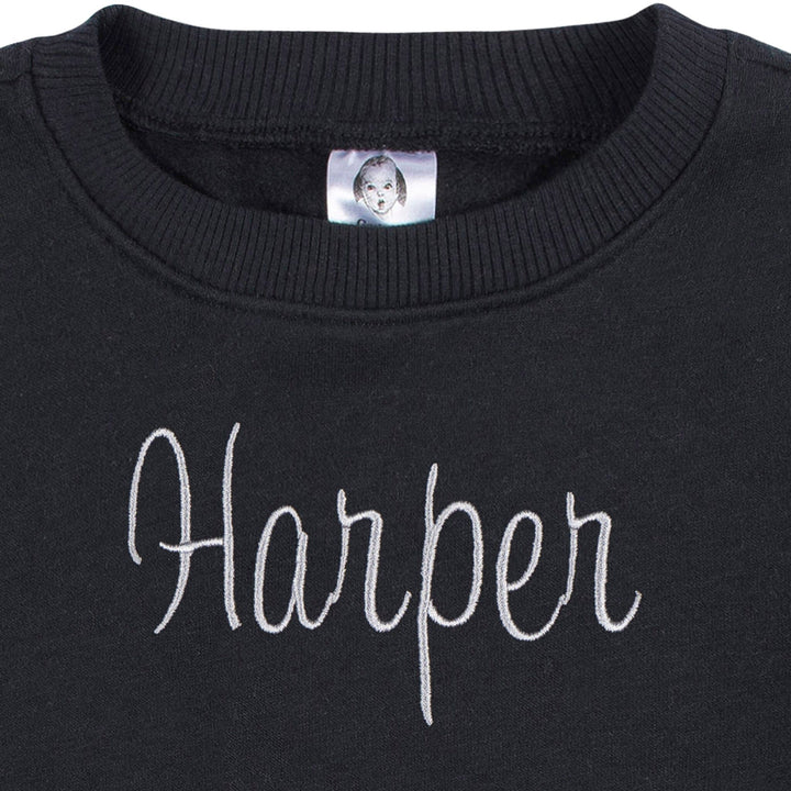 Embroidered 2-Piece Infant & Toddler Neutral Black Sweatshirt & Pant Set outfits Gerber® 