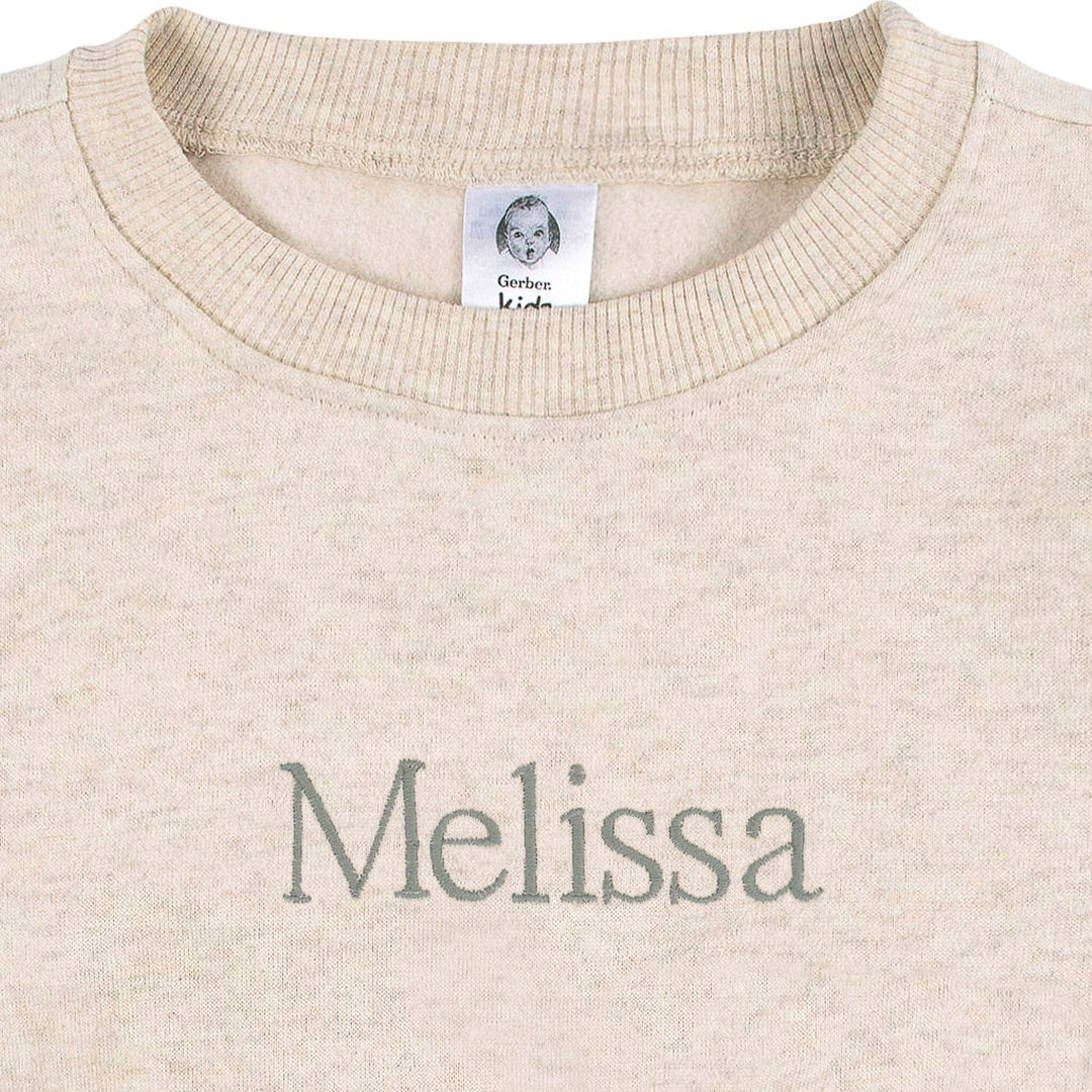 2-Piece Infant & Toddler Neutral Oatmeal Heather Sweatshirt & Pant Set