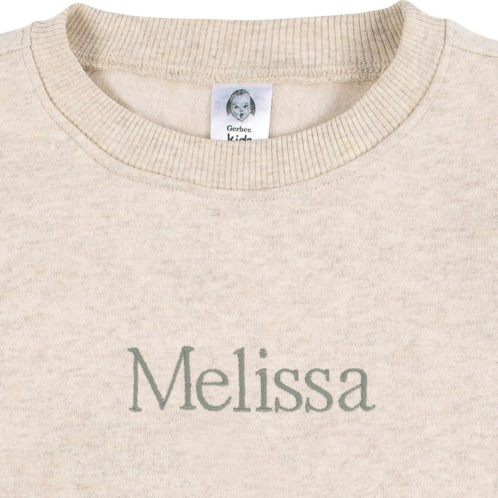 Embroidered 2-Piece Infant & Toddler Neutral Oatmeal Heather Sweatshirt & Pant Set outfits Gerber® 