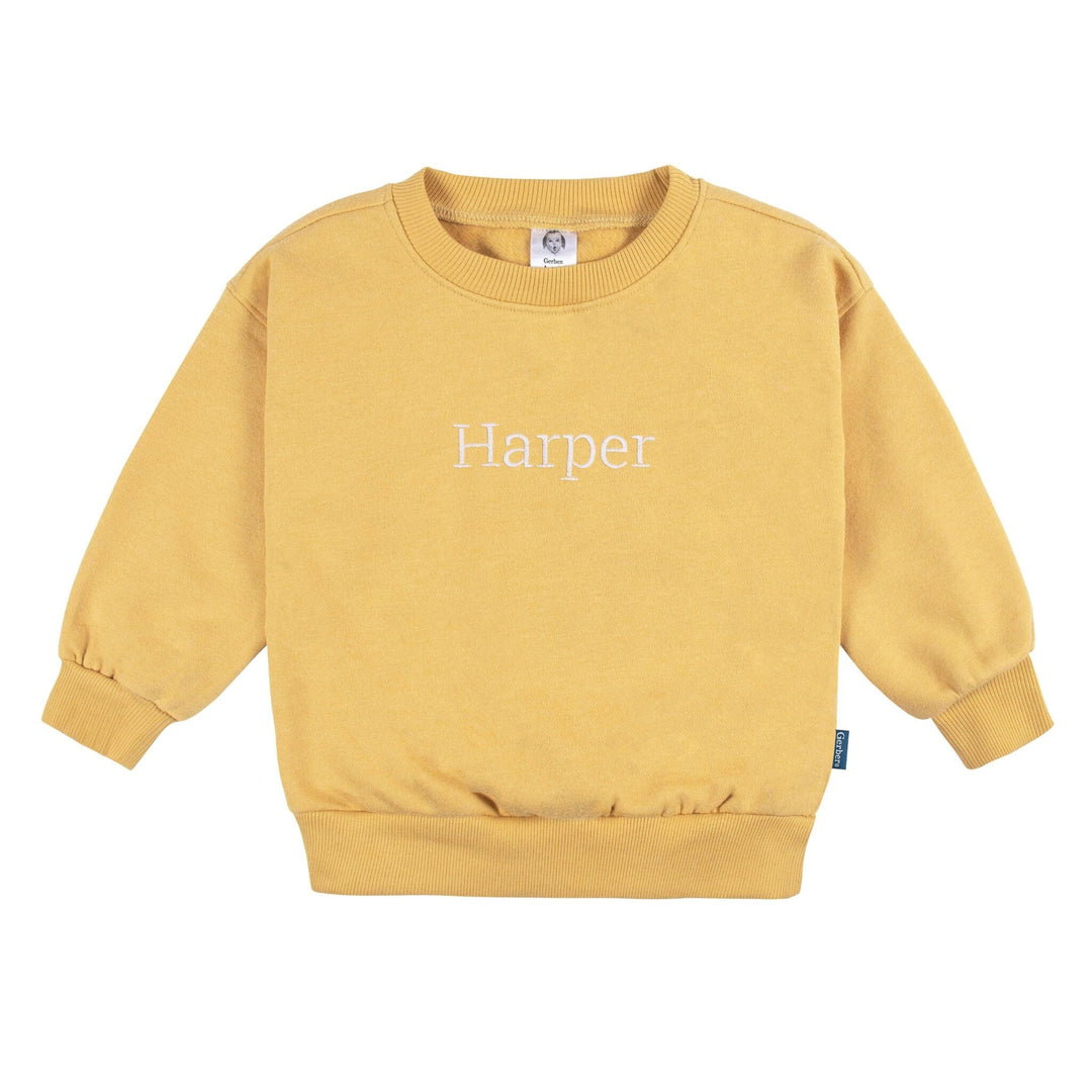 2-Piece Infant & Toddler Neutral Yellow Sweatshirt & Pant Set