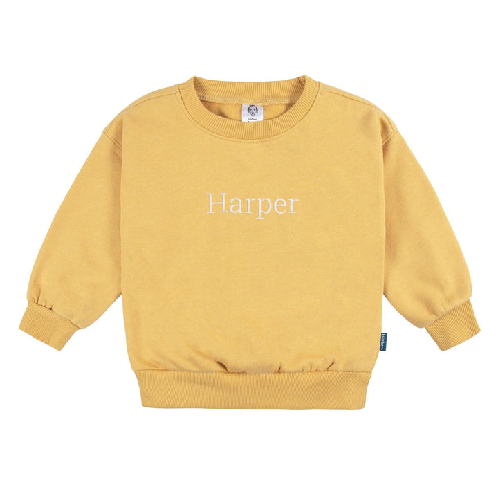 Embroidered 2-Piece Infant & Toddler Neutral Yellow Sweatshirt & Pant Set outfits Gerber® 