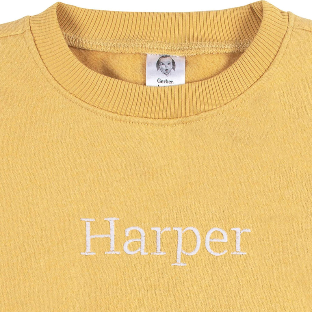 Embroidered 2-Piece Infant & Toddler Neutral Yellow Sweatshirt & Pant Set outfits Gerber® 