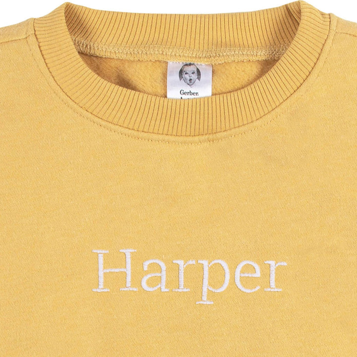 Embroidered 2-Piece Infant & Toddler Neutral Yellow Sweatshirt & Pant Set outfits Gerber® 