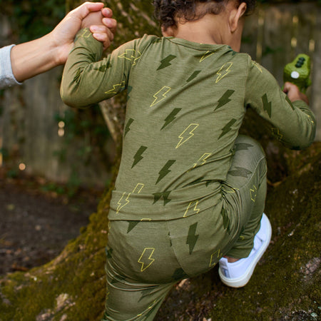 2-Piece Baby Boys Green Bolts Onesie® Pant Set