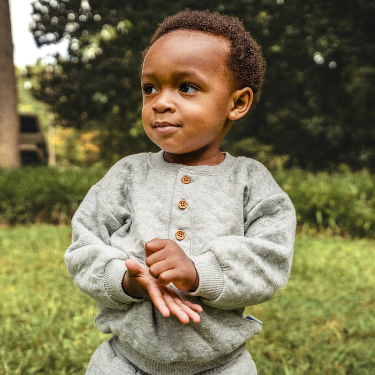 2-Piece Baby Boys Grey Quilted Top & Jogger Set outfits Gerber® 