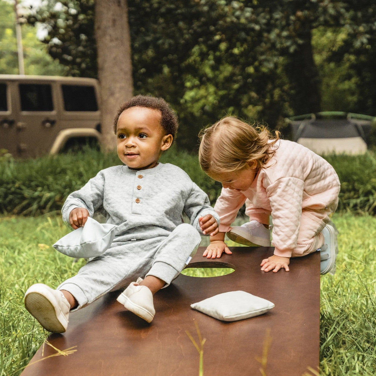 2-Piece Baby Boys Grey Quilted Top & Jogger Set outfits Gerber® 