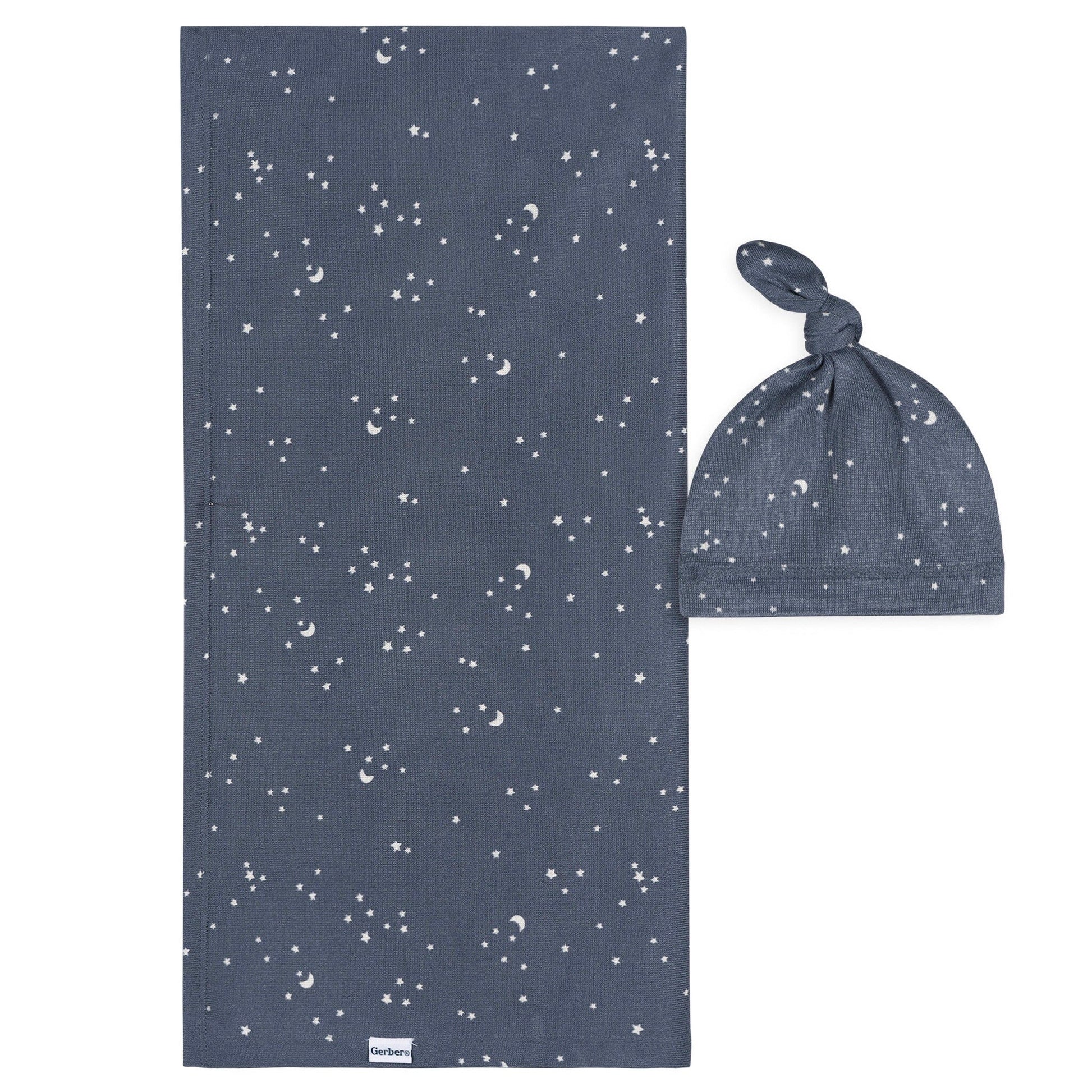 2-Piece Baby Boys Stars & Moon Swaddle and Cap Set receiving blankets Gerber® 