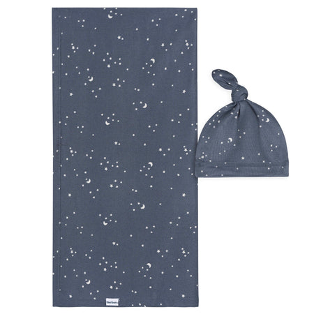 2-Piece Baby Boys Stars & Moon Swaddle and Cap Set