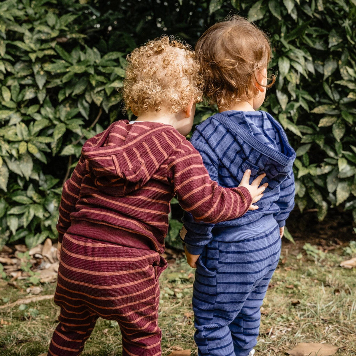 2-Piece Baby Girls Fig Stripe Hooded Jacket & Jogger Set outfits Gerber® 