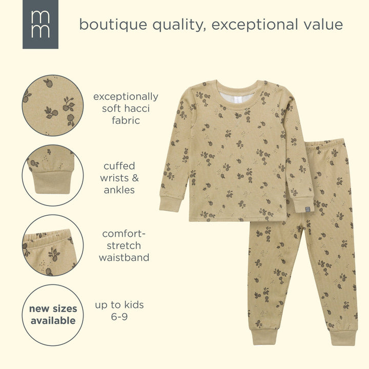 2-Piece Neutral Apples Snug Fit Pajama Set sleepwear modern moments™ by Gerber® 