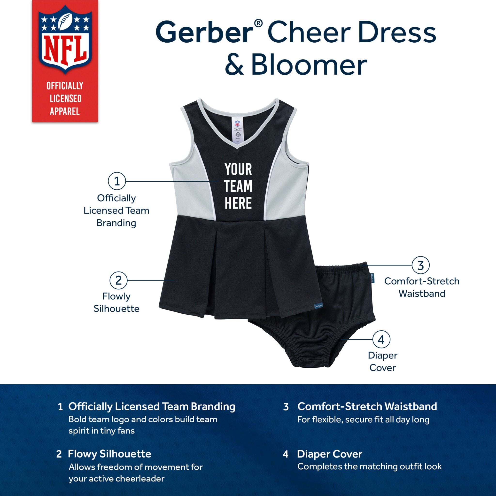 2-Piece Infant & Toddler Girls New York Jets Cheer Dress Set NFL NFL 