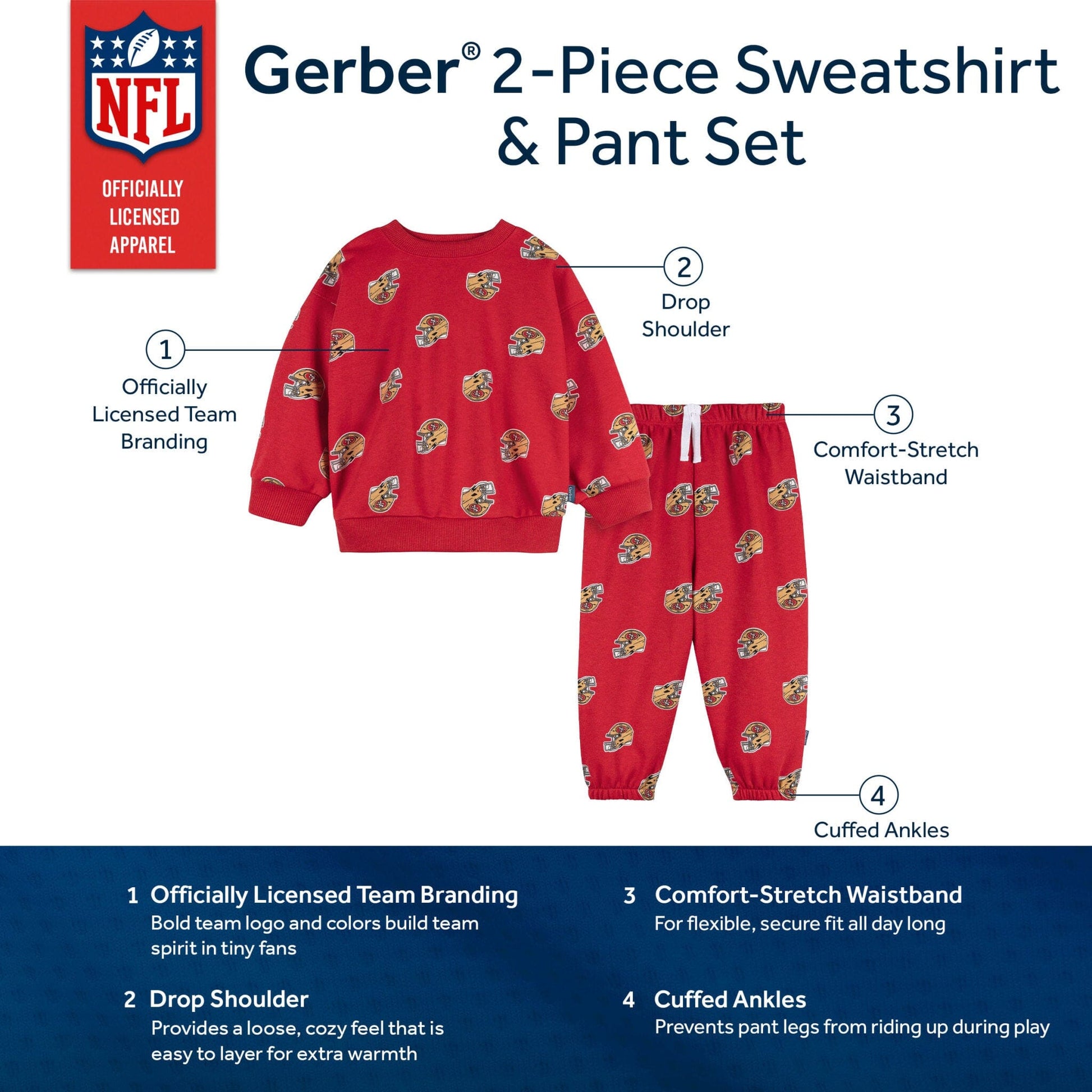 2-Piece Infant & Toddler San Francisco 49ers Sweatshirt and Pant Set NFL NFL 