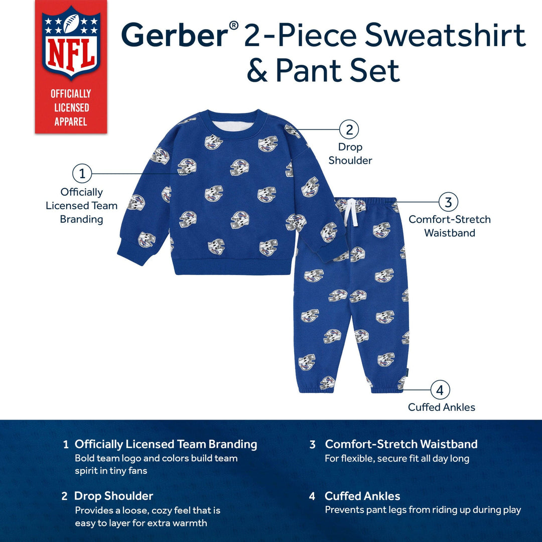 2-Piece Infant & Toddler Buffalo Bills Sweatshirt and Pant Set NFL NFL 
