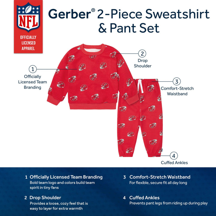 2-Piece Infant & Toddler Kansas City Chiefs Sweatshirt and Pant Set NFL NFL 