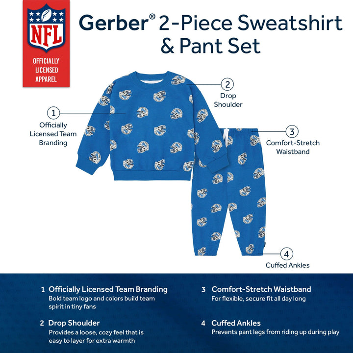 2-Piece Infant & Toddler Detroit Lions Sweatshirt and Pant Set NFL NFL 