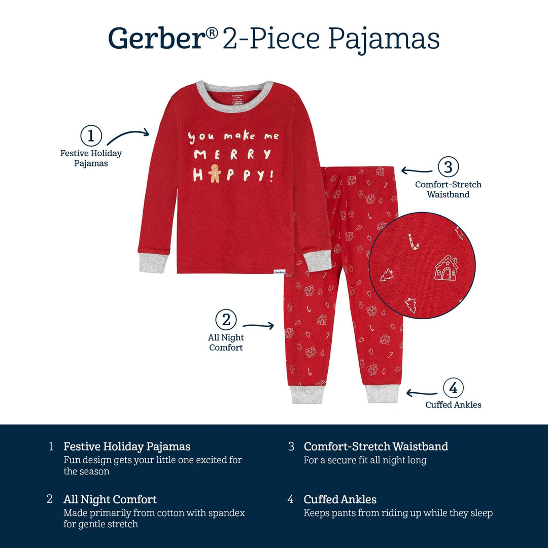 2-Piece Infant & Toddler Gingerbread House Snug Fit Pajama Set sleepwear Gerber® 