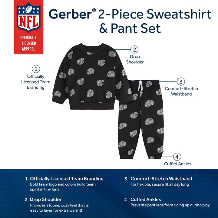 2-Piece Infant & Toddler Las Vegas Raiders Sweatshirt and Pant Set NFL NFL 