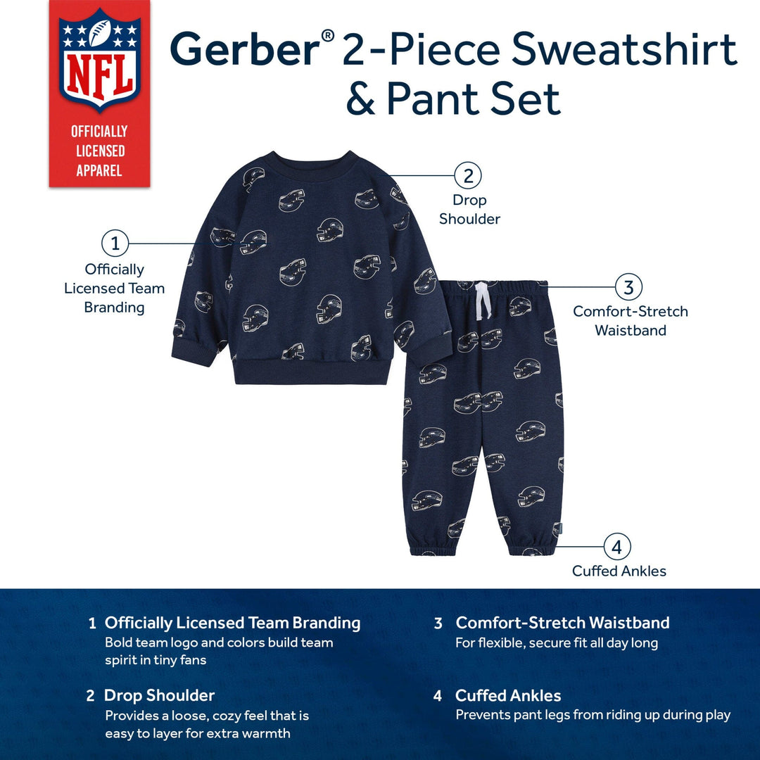 2-Piece Infant & Toddler Seattle Seahawks Sweatshirt and Pant Set NFL NFL 