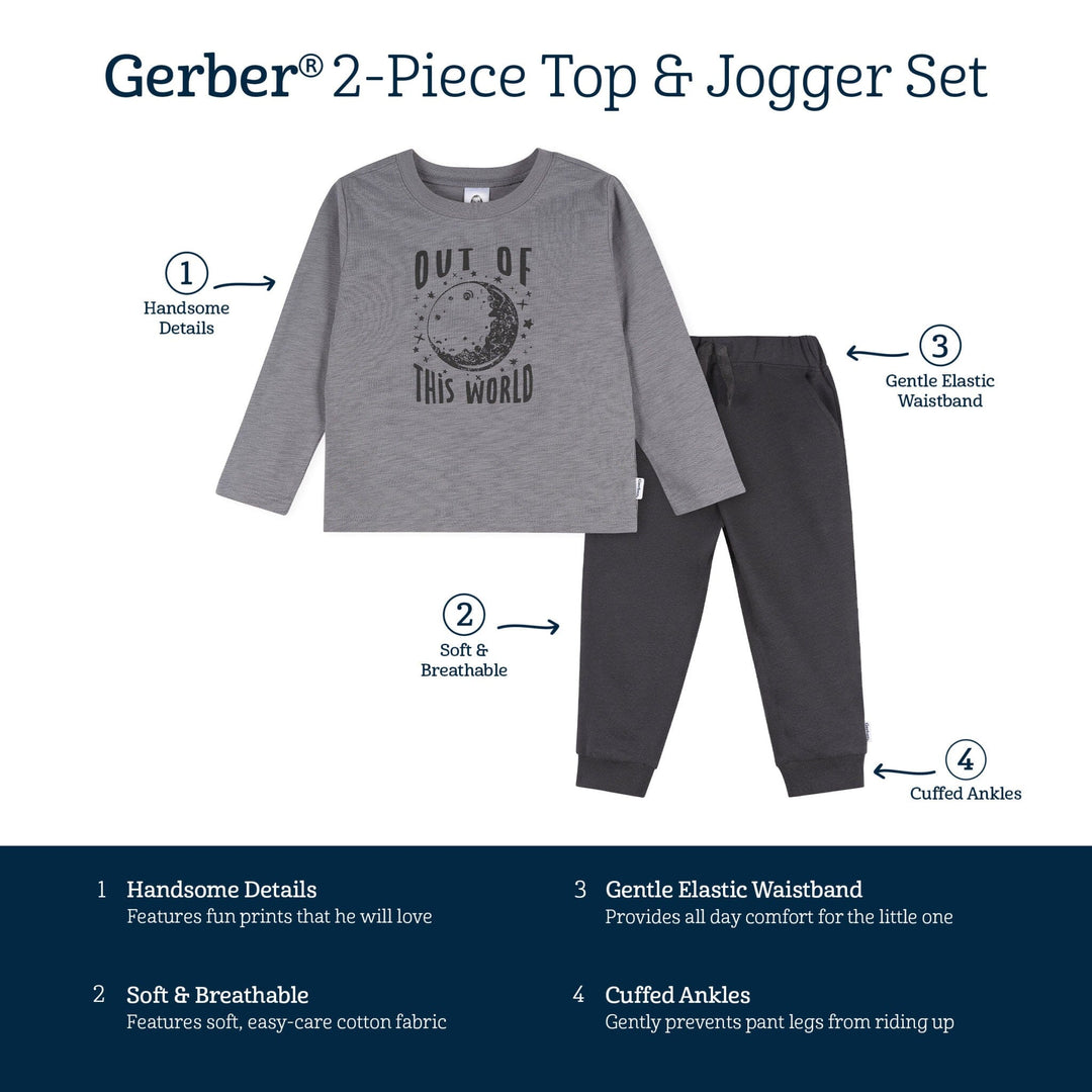 2-Piece Toddler Boys Space Adventure Top and Jogger Set outfits Gerber® 