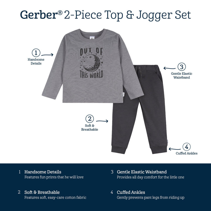 2-Piece Toddler Boys Space Adventure Top and Jogger Set outfits Gerber® 