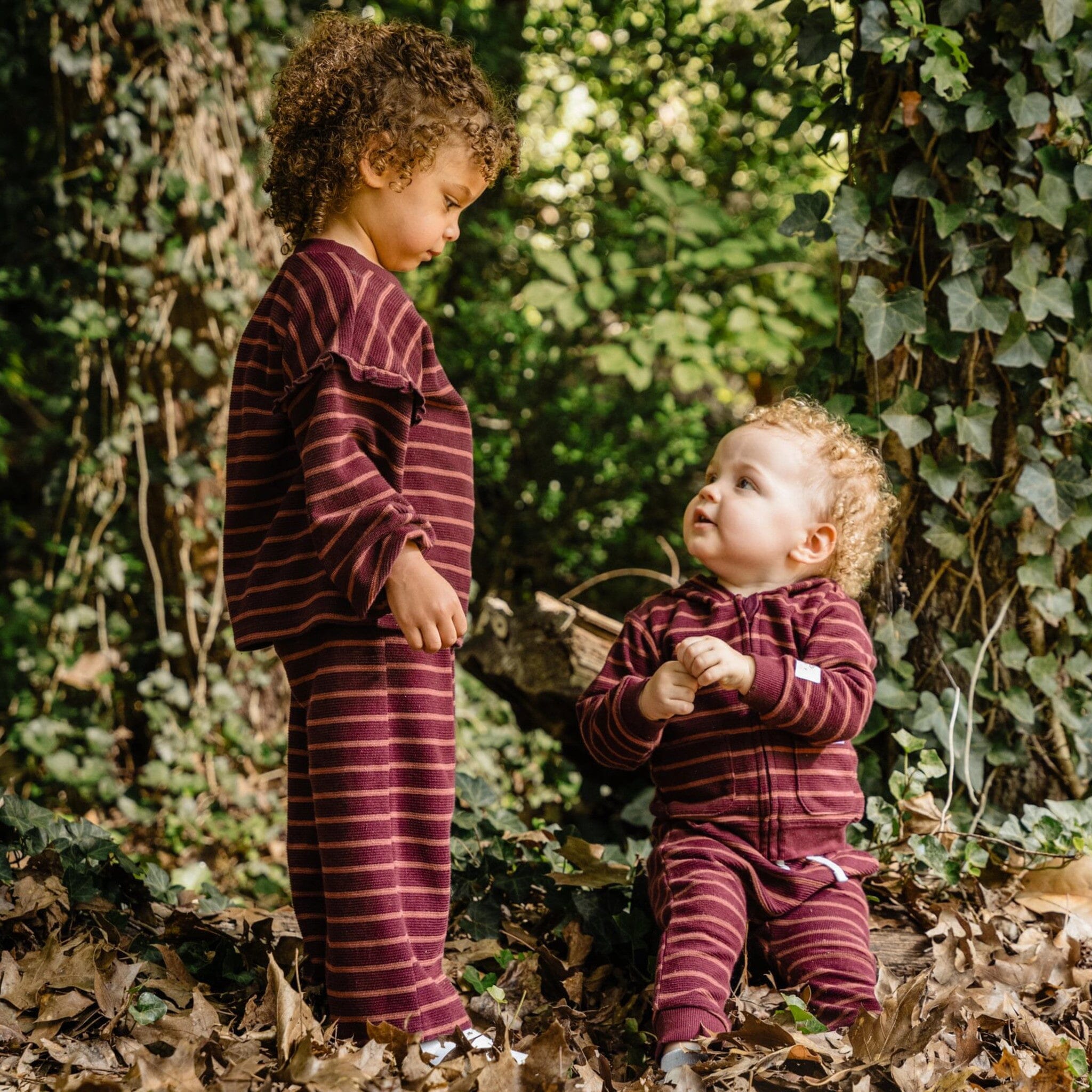 2-Piece Toddler Girls Fig Stripe Long Sleeve Top & Wide Leg Pant Set outfits Gerber® 