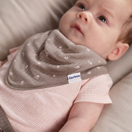3-Pack Baby Girls Garden Bandana Bib