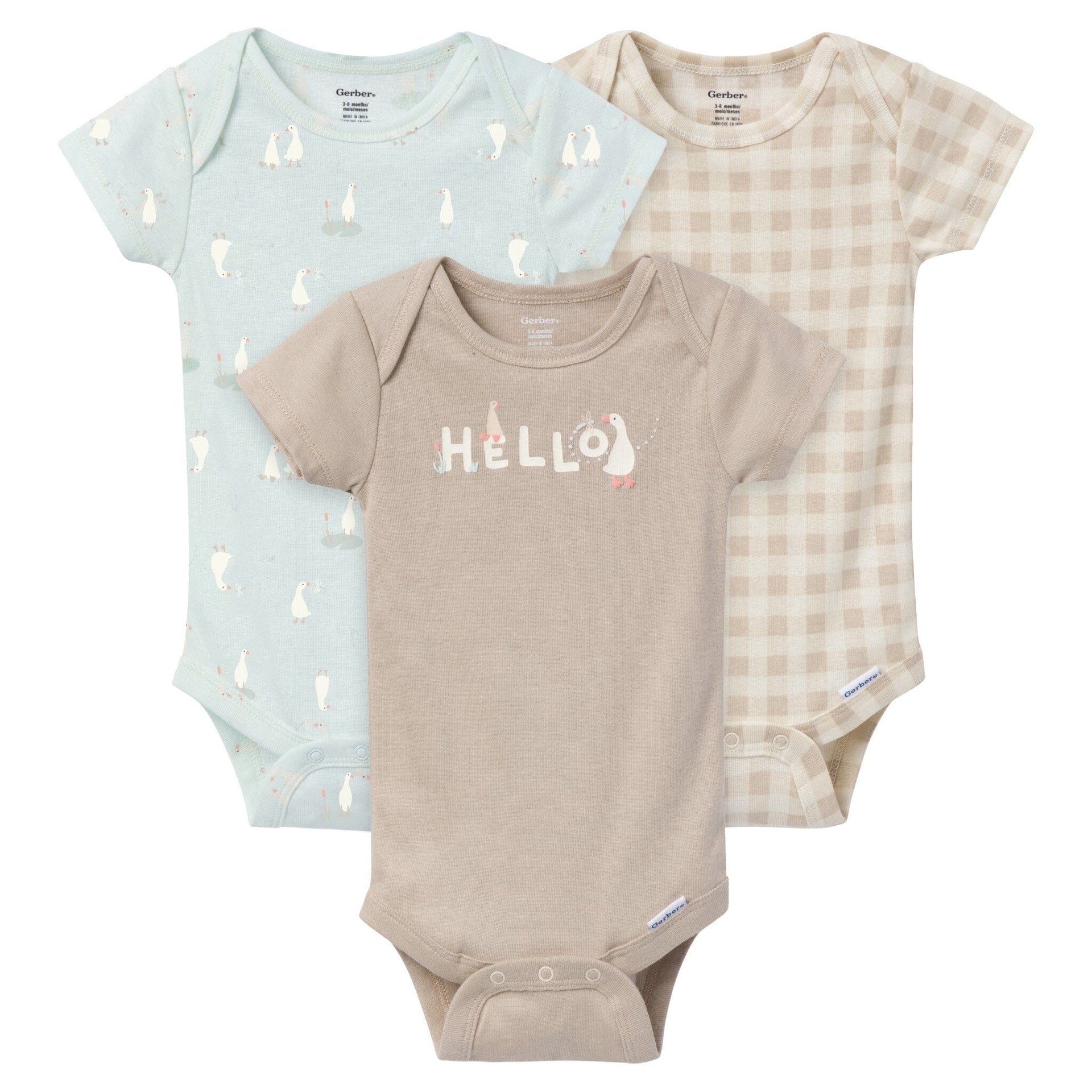 Gerber Baby Unisex Clothes Sale 3-Pack Baby Neutral Goose Pond