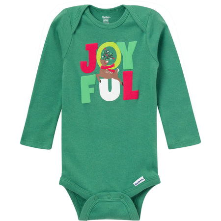 3-Pack Baby Neutral Joyful Stripe Long Sleeve Onesies® Bodysuits