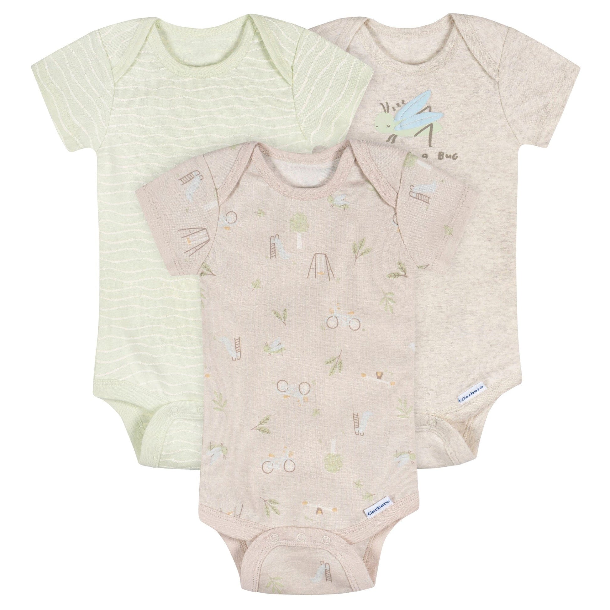 3-Pack Baby Neutral Park Life Short Sleeve Onesies® Bodysuits Onesies Bodysuits Gerber® 