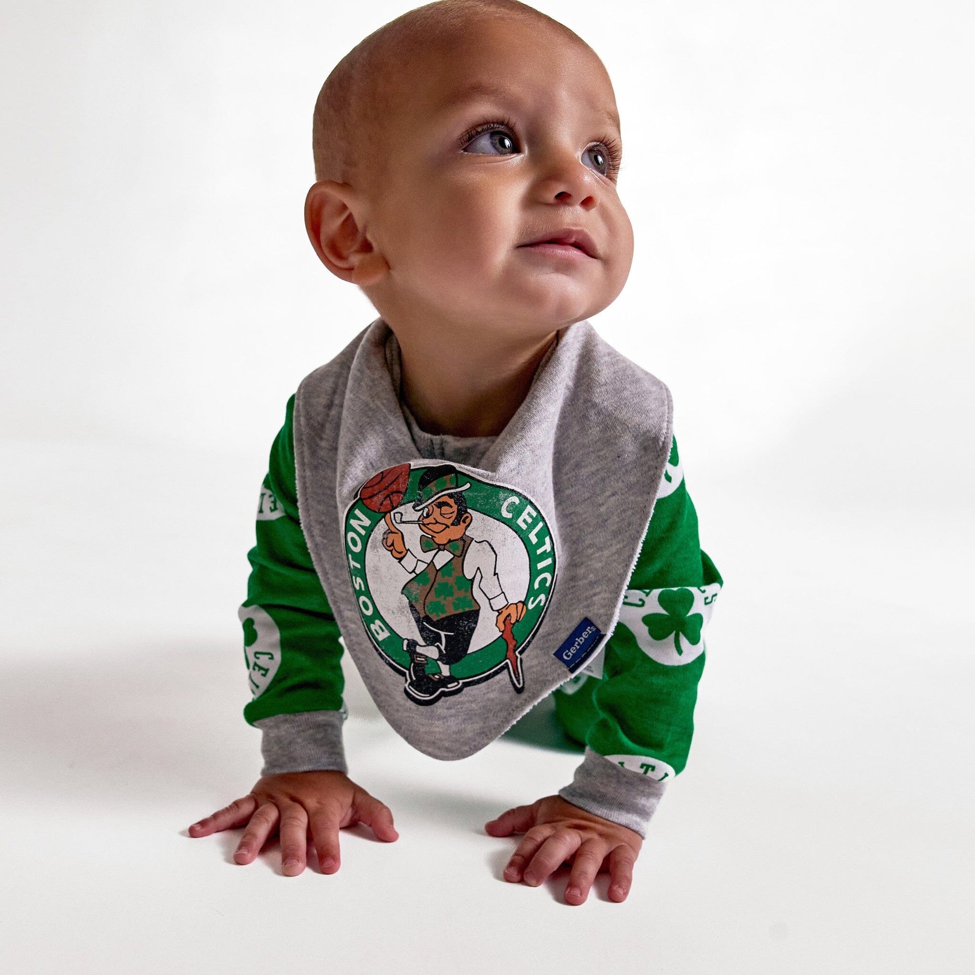 3-Piece Baby Neutral Boston Celtics Bandana Bib and Burp Cloth Set NBA NBA® 