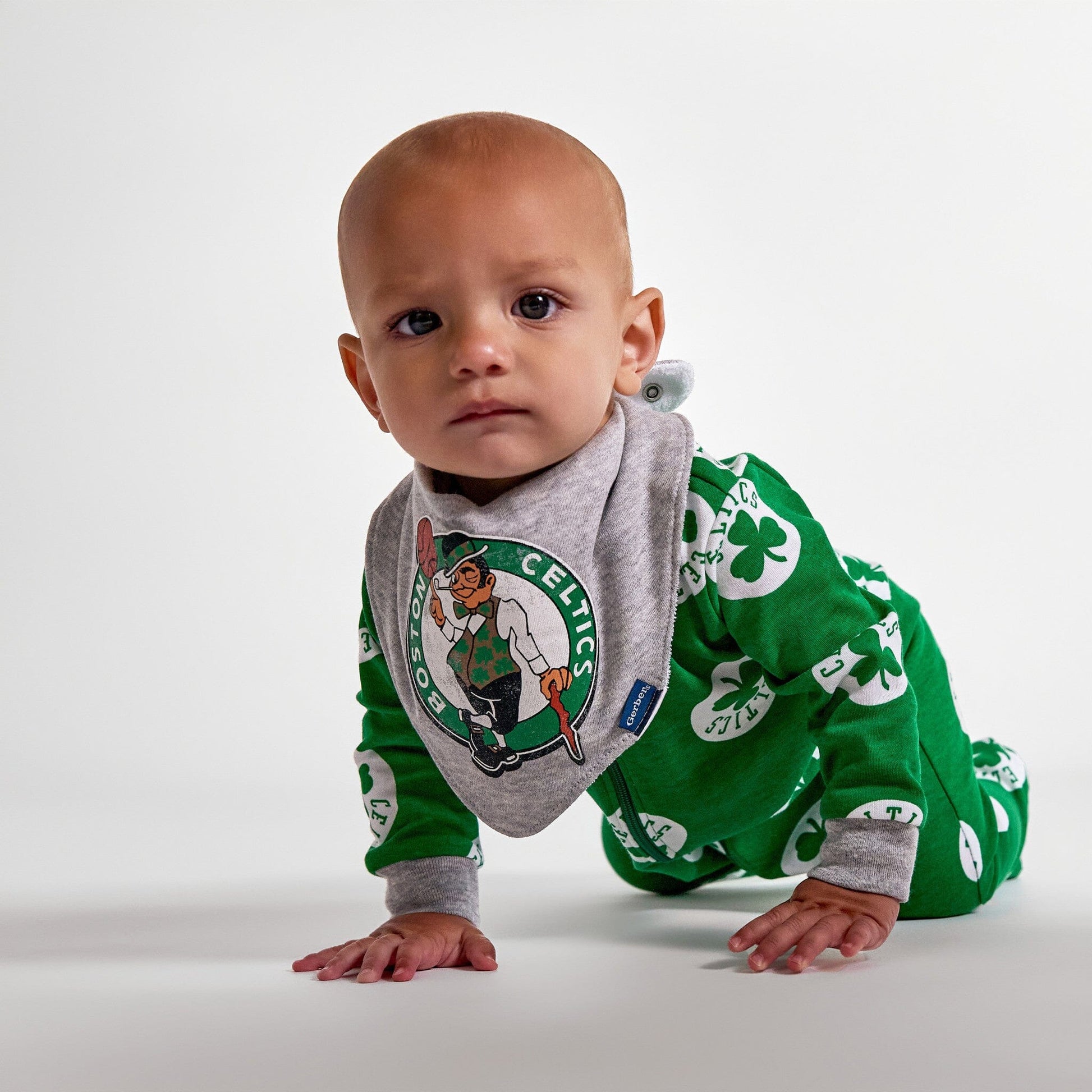 3-Piece Baby Neutral Boston Celtics Bandana Bib and Burp Cloth Set NBA NBA® 