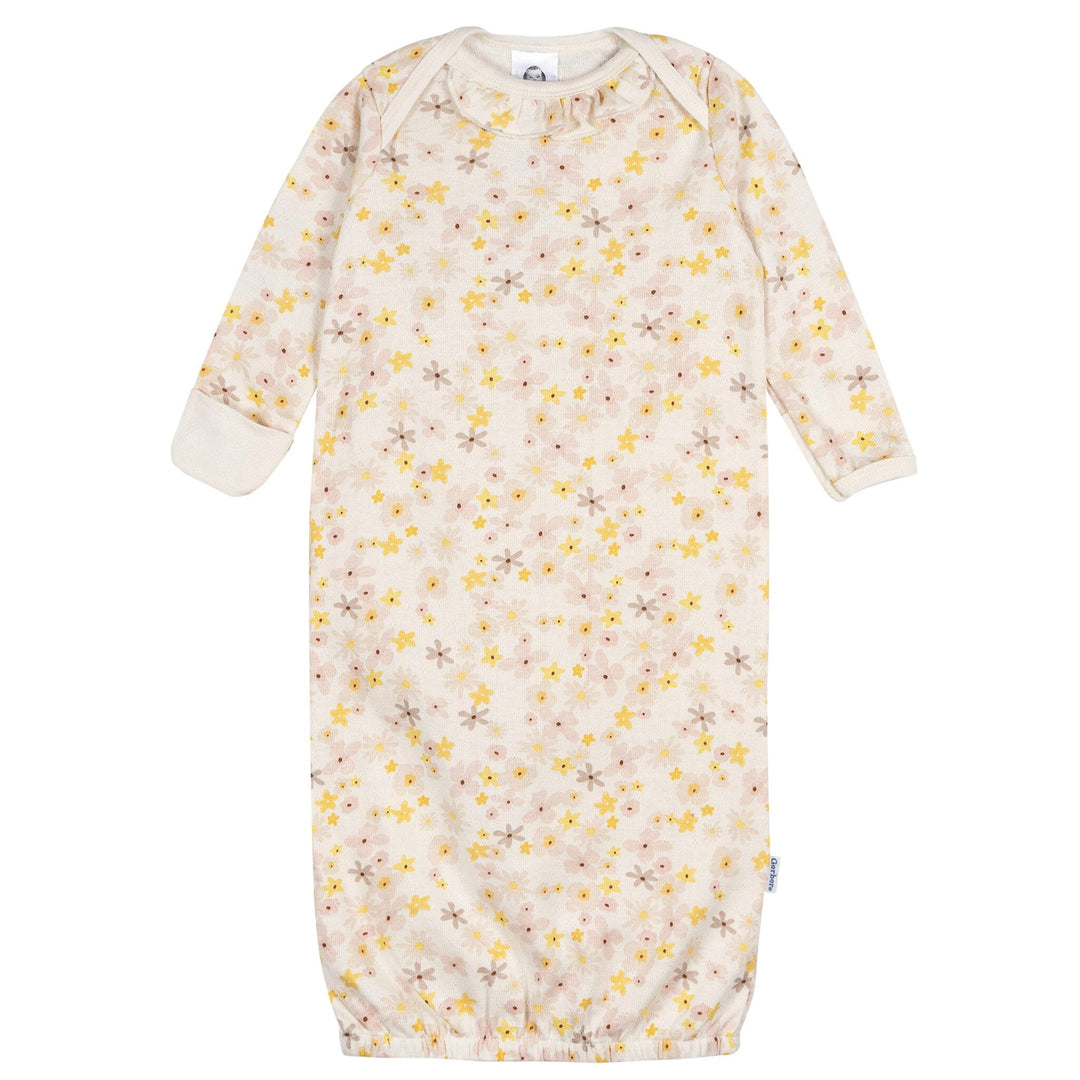3-Piece Baby Girls Pear Floral Gown Set sleepwear Gerber® 