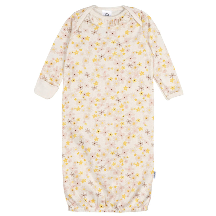3-Piece Baby Girls Pear Floral Gown Set sleepwear Gerber® 